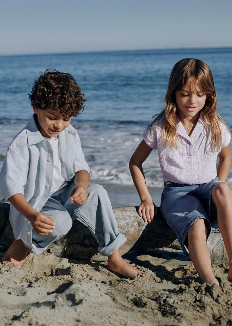 Kids playing on the beach